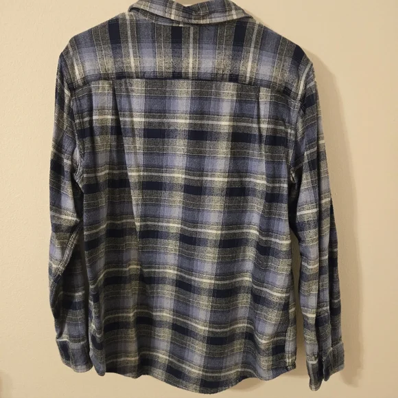 OBEY Men's Blue Plaid Flannel Shirt - Picture 6 of 8